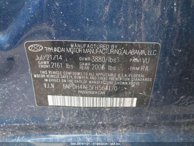 Photo 8 VIN: 5NPDH4AE5FH564170 - HYUNDAI ELANTRA 