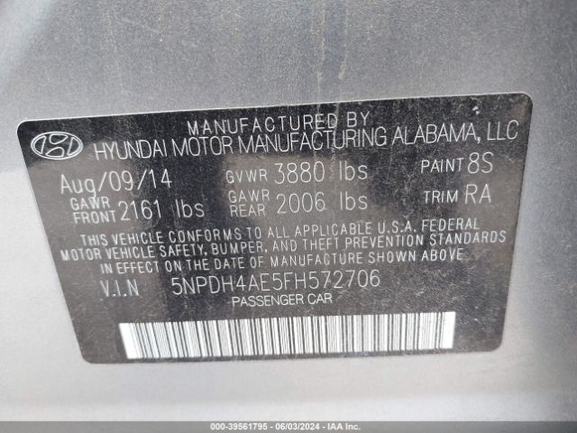 Photo 8 VIN: 5NPDH4AE5FH572706 - HYUNDAI ELANTRA 