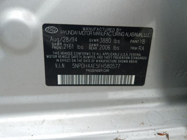 Photo 9 VIN: 5NPDH4AE5FH580577 - HYUNDAI ELANTRA SE 