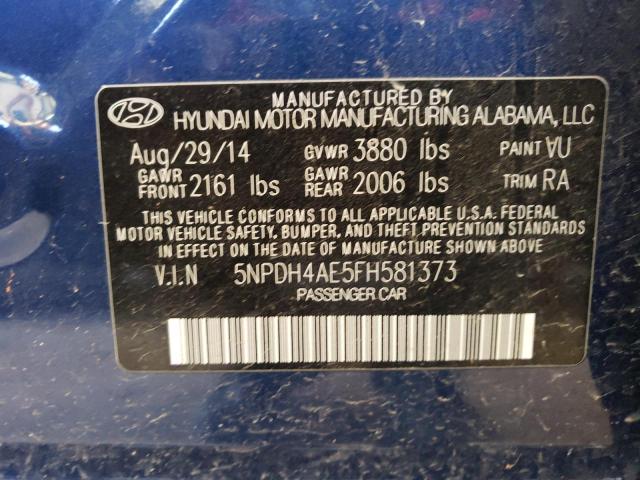 Photo 11 VIN: 5NPDH4AE5FH581373 - HYUNDAI ELANTRA SE 