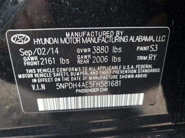 Photo 11 VIN: 5NPDH4AE5FH581681 - HYUNDAI ELANTRA SE 