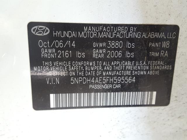 Photo 9 VIN: 5NPDH4AE5FH595564 - HYUNDAI ELANTRA SE 