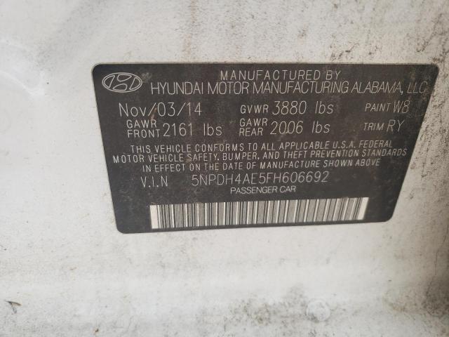 Photo 11 VIN: 5NPDH4AE5FH606692 - HYUNDAI ELANTRA SE 