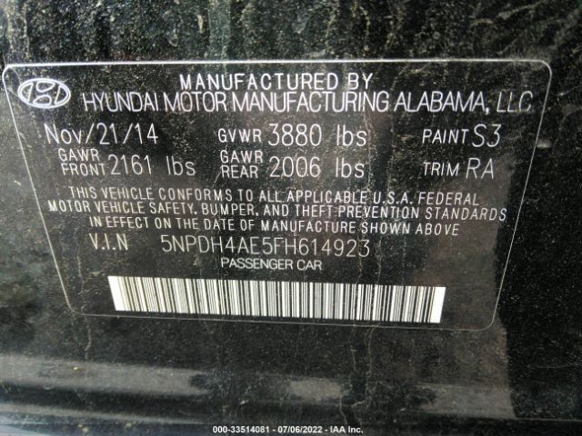 Photo 8 VIN: 5NPDH4AE5FH614923 - HYUNDAI ELANTRA 