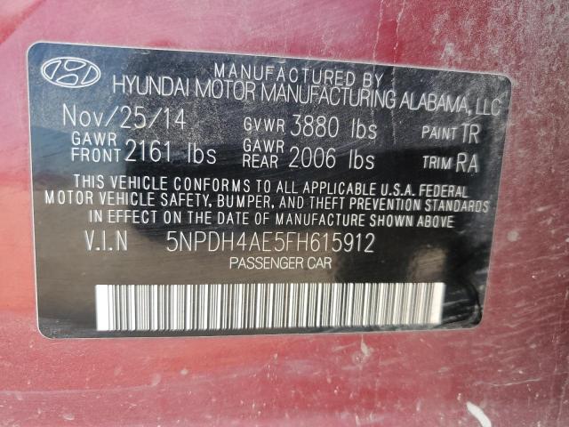 Photo 11 VIN: 5NPDH4AE5FH615912 - HYUNDAI ELANTRA SE 