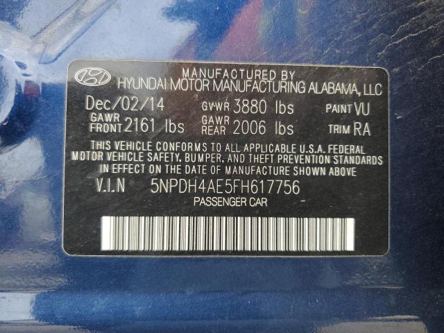 Photo 11 VIN: 5NPDH4AE5FH617756 - HYUNDAI ELANTRA SE 