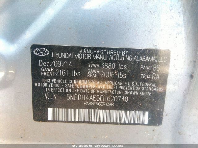 Photo 8 VIN: 5NPDH4AE5FH620740 - HYUNDAI ELANTRA 