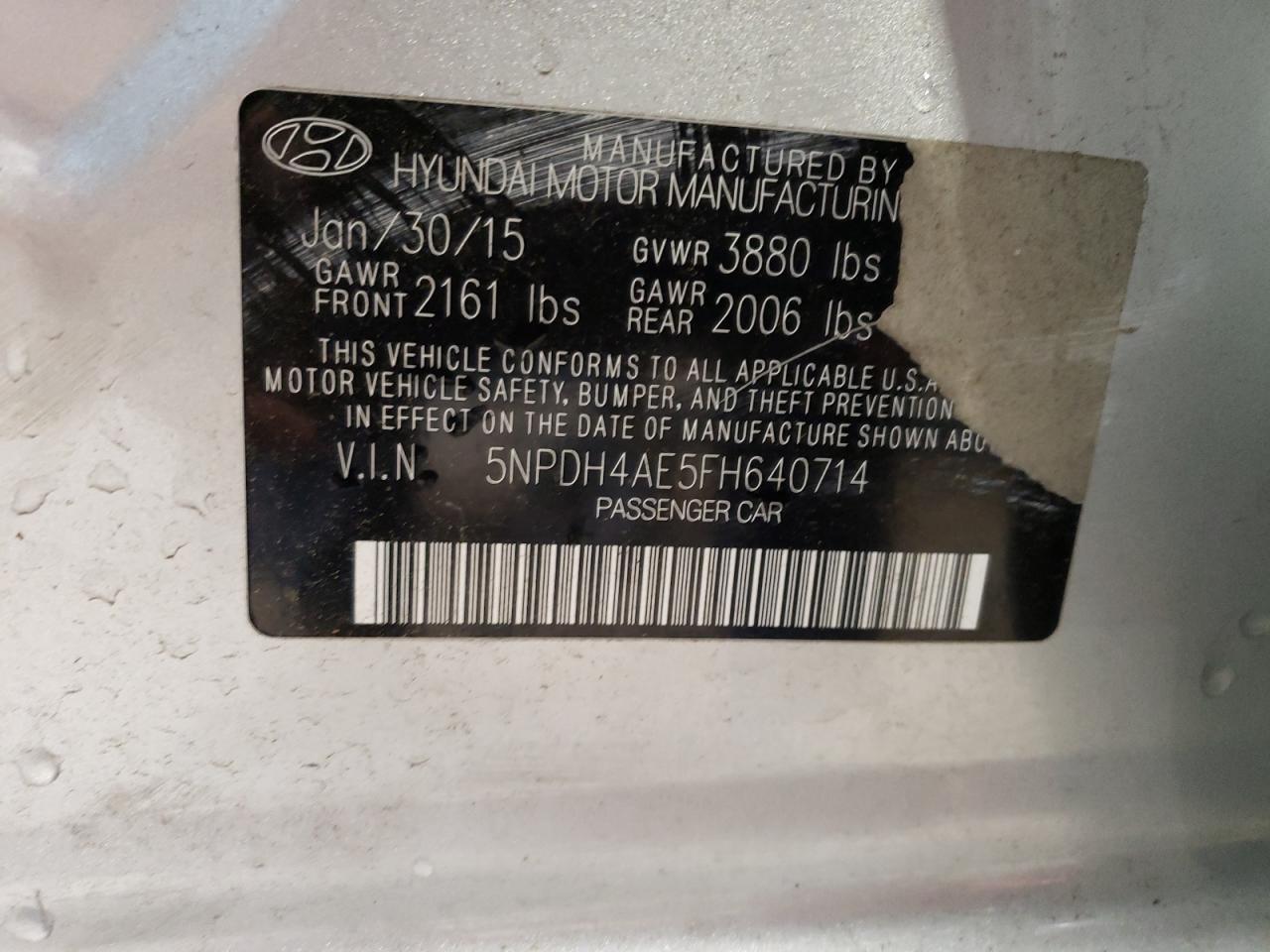 Photo 11 VIN: 5NPDH4AE5FH640714 - HYUNDAI ELANTRA 