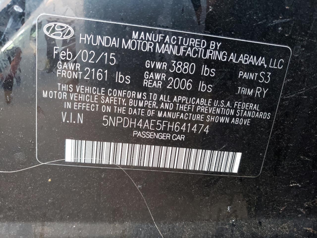 Photo 11 VIN: 5NPDH4AE5FH641474 - HYUNDAI ELANTRA 