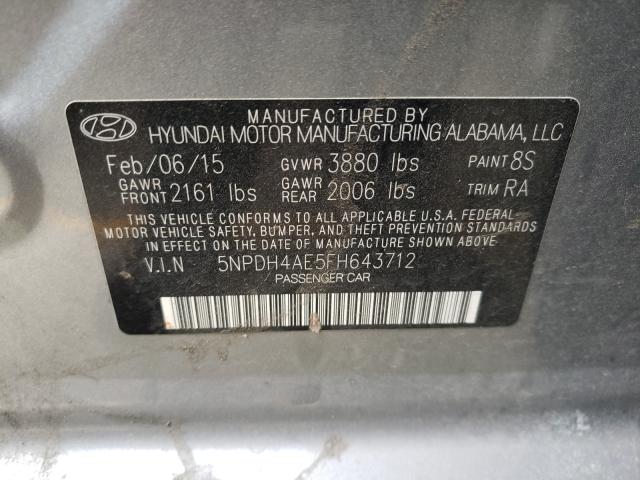 Photo 9 VIN: 5NPDH4AE5FH643712 - HYUNDAI ELANTRA SE 