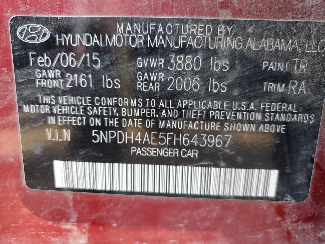 Photo 11 VIN: 5NPDH4AE5FH643967 - HYUNDAI ELANTRA SE 