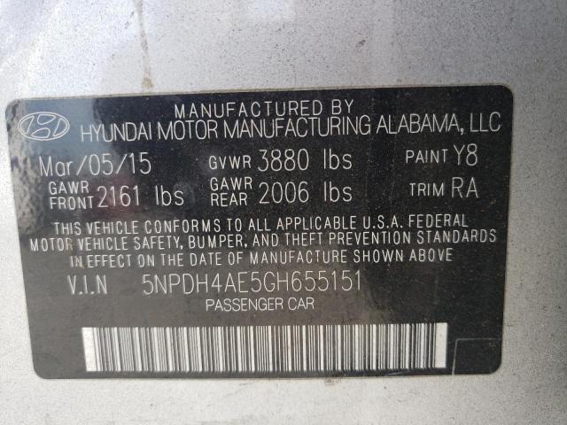 Photo 9 VIN: 5NPDH4AE5GH655151 - HYUNDAI ELANTRA SE 