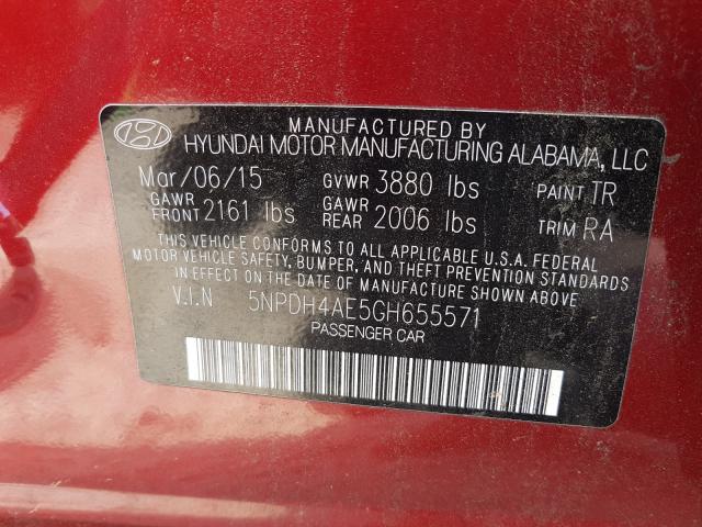 Photo 9 VIN: 5NPDH4AE5GH655571 - HYUNDAI ELANTRA SE 