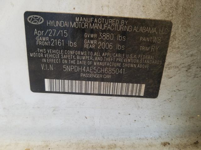 Photo 9 VIN: 5NPDH4AE5GH685041 - HYUNDAI ELANTRA SE 