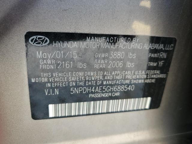 Photo 12 VIN: 5NPDH4AE5GH688540 - HYUNDAI ELANTRA 