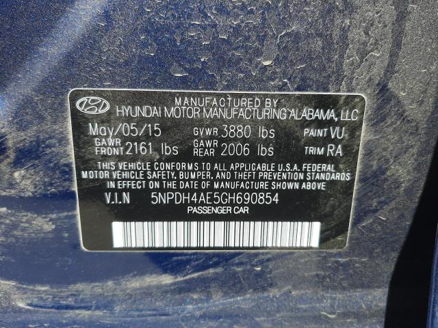 Photo 9 VIN: 5NPDH4AE5GH690854 - HYUNDAI ELANTRA 