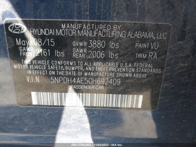 Photo 8 VIN: 5NPDH4AE5GH692409 - HYUNDAI ELANTRA 