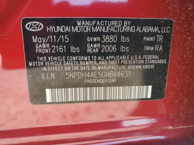 Photo 11 VIN: 5NPDH4AE5GH694631 - HYUNDAI ELANTRA 