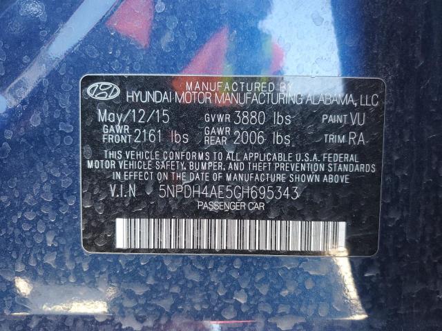 Photo 11 VIN: 5NPDH4AE5GH695343 - HYUNDAI ELANTRA SE 