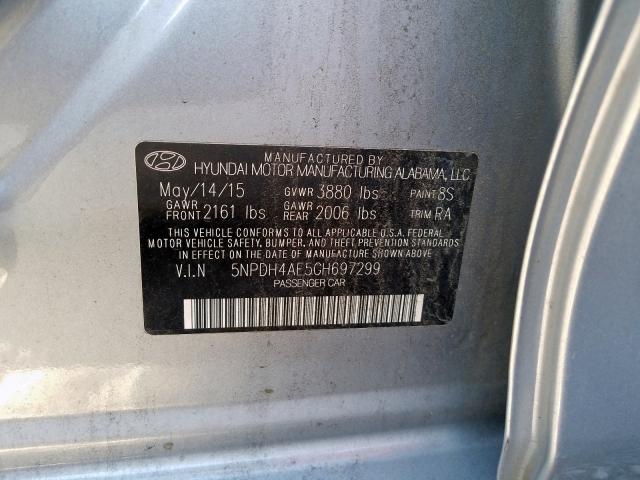 Photo 9 VIN: 5NPDH4AE5GH697299 - HYUNDAI ELANTRA SE 