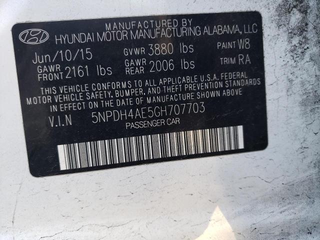 Photo 9 VIN: 5NPDH4AE5GH707703 - HYUNDAI ELANTRA SE 