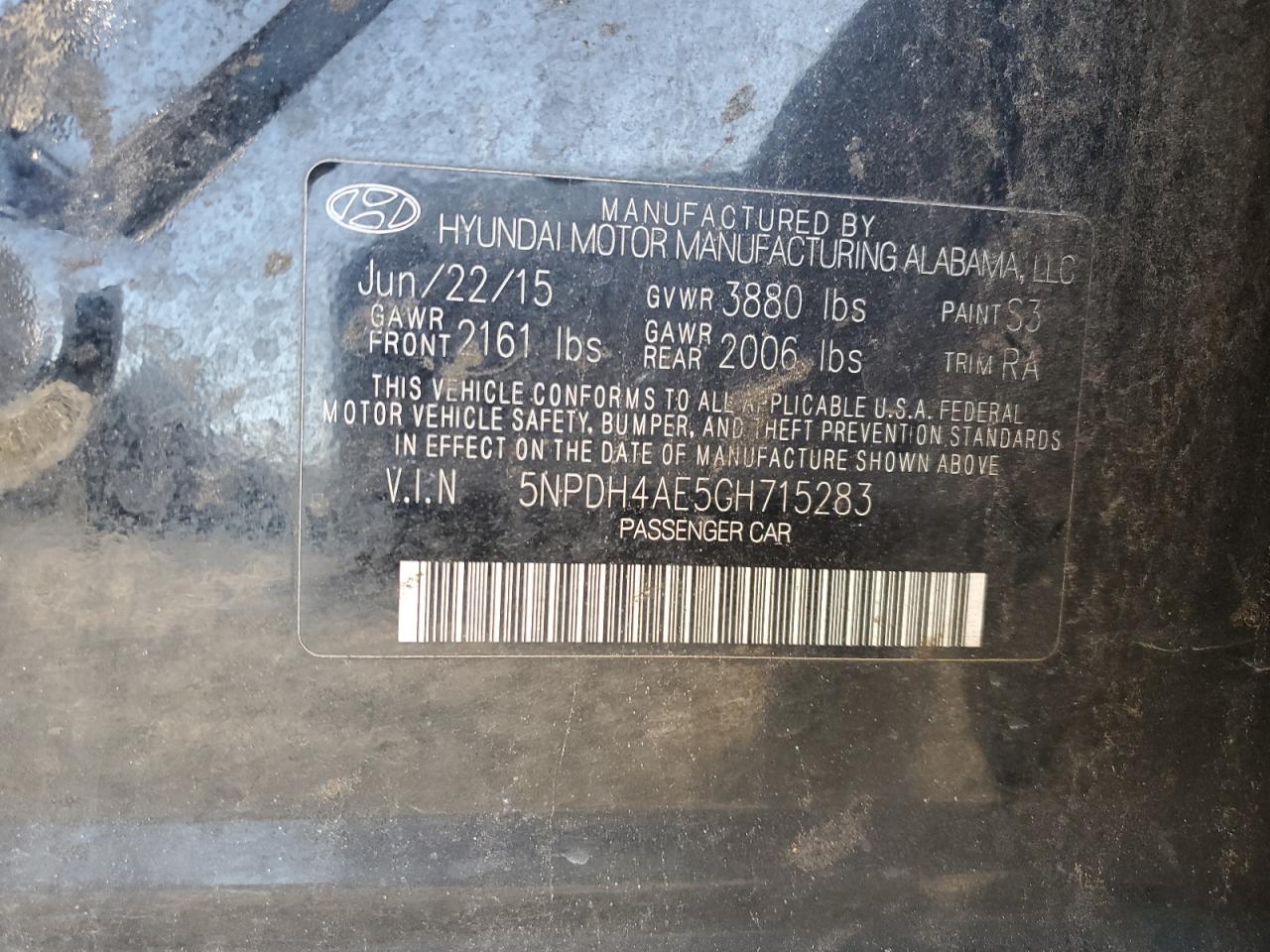 Photo 11 VIN: 5NPDH4AE5GH715283 - HYUNDAI ELANTRA 