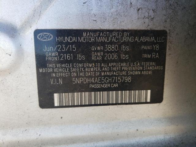 Photo 11 VIN: 5NPDH4AE5GH715798 - HYUNDAI ELANTRA SE 