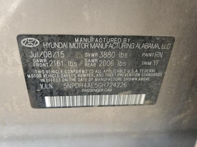 Photo 11 VIN: 5NPDH4AE5GH724226 - HYUNDAI ELANTRA SE 