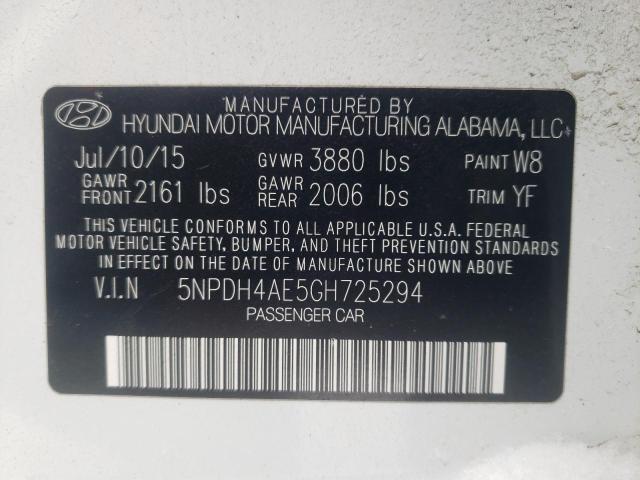 Photo 9 VIN: 5NPDH4AE5GH725294 - HYUNDAI ELANTRA SE 