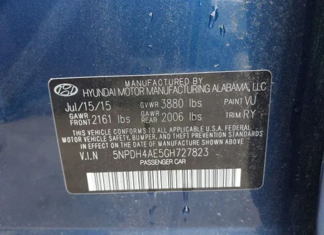 Photo 8 VIN: 5NPDH4AE5GH727823 - HYUNDAI ELANTRA 