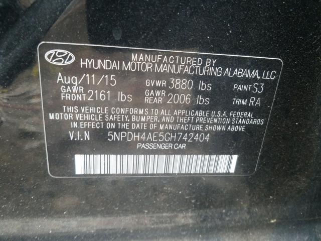 Photo 9 VIN: 5NPDH4AE5GH742404 - HYUNDAI ELANTRA SE 