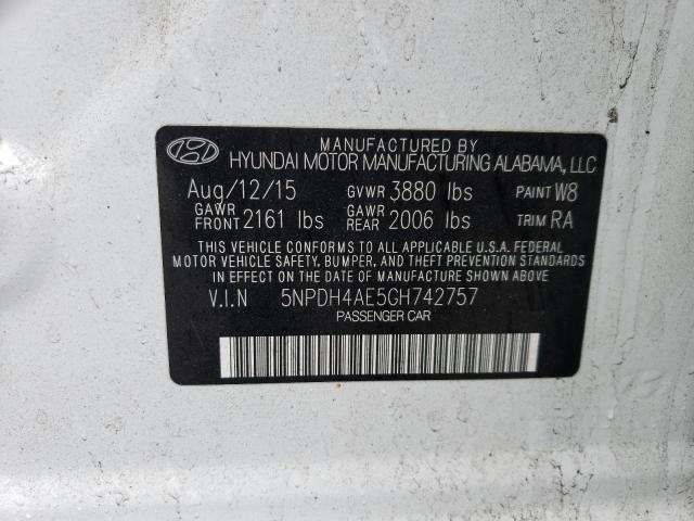 Photo 11 VIN: 5NPDH4AE5GH742757 - HYUNDAI ELANTRA 