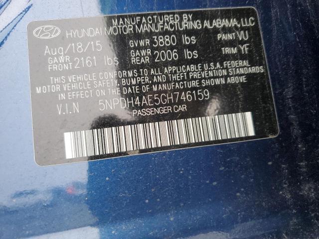 Photo 11 VIN: 5NPDH4AE5GH746159 - HYUNDAI ELANTRA 