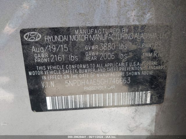 Photo 8 VIN: 5NPDH4AE5GH746663 - HYUNDAI ELANTRA 