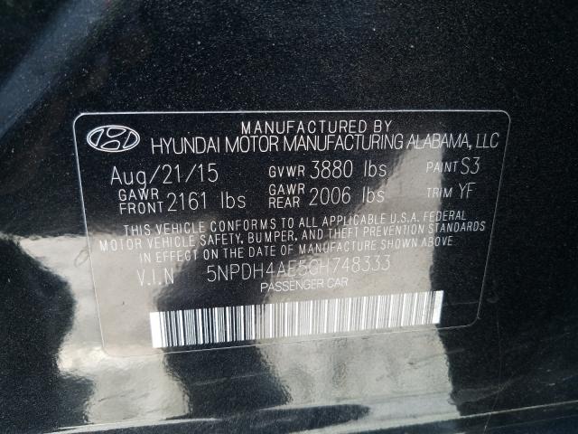 Photo 9 VIN: 5NPDH4AE5GH748333 - HYUNDAI ELANTRA SE 