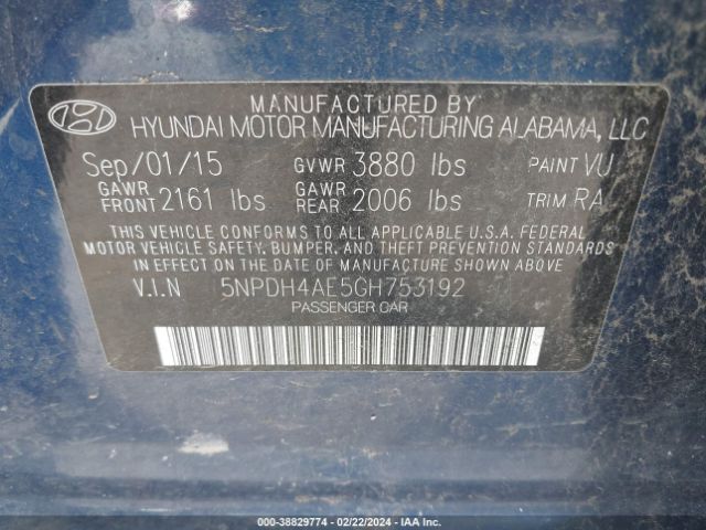 Photo 8 VIN: 5NPDH4AE5GH753192 - HYUNDAI ELANTRA 