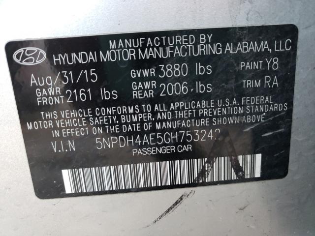 Photo 9 VIN: 5NPDH4AE5GH753242 - HYUNDAI ELANTRA SE 