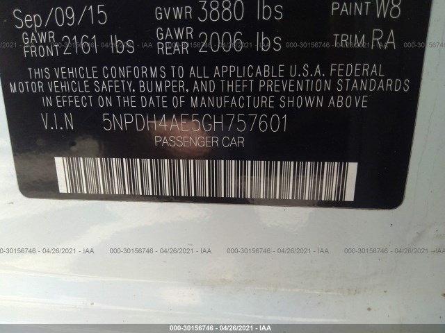 Photo 8 VIN: 5NPDH4AE5GH757601 - HYUNDAI ELANTRA 