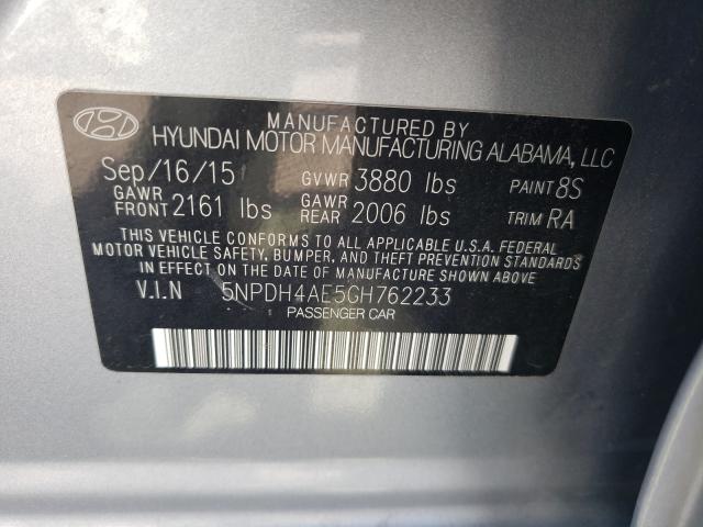 Photo 9 VIN: 5NPDH4AE5GH762233 - HYUNDAI ELANTRA 