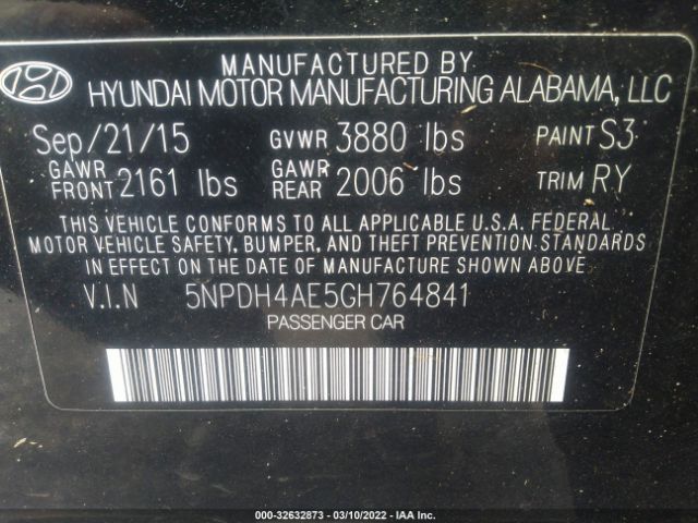 Photo 8 VIN: 5NPDH4AE5GH764841 - HYUNDAI ELANTRA 