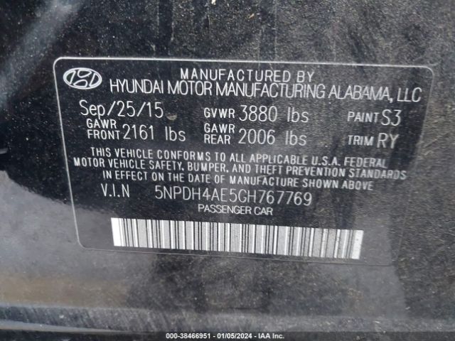 Photo 8 VIN: 5NPDH4AE5GH767769 - HYUNDAI ELANTRA 