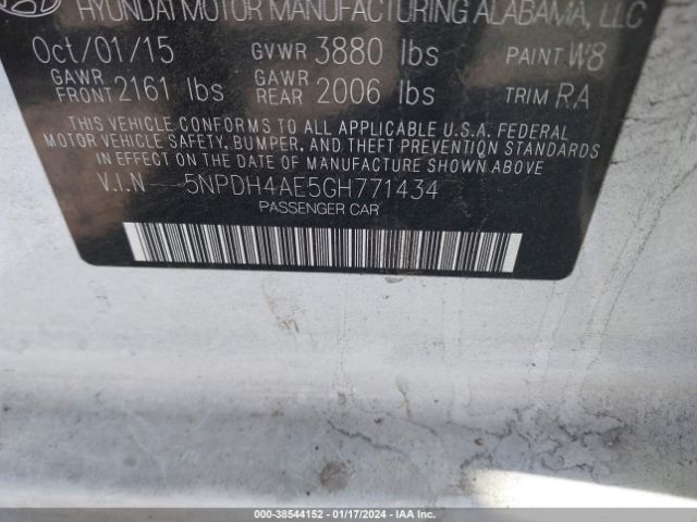 Photo 8 VIN: 5NPDH4AE5GH771434 - HYUNDAI ELANTRA 