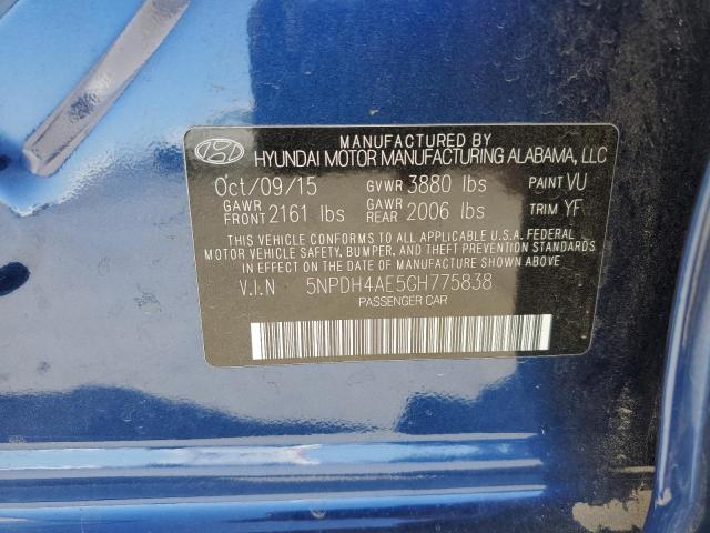 Photo 11 VIN: 5NPDH4AE5GH775838 - HYUNDAI ELANTRA 