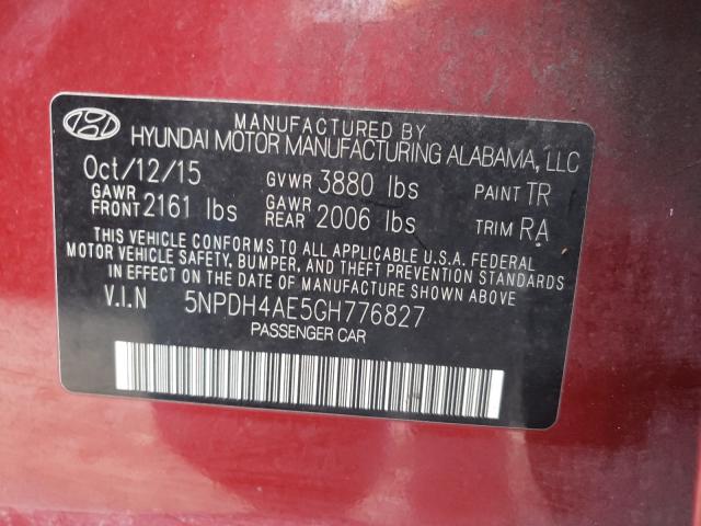 Photo 9 VIN: 5NPDH4AE5GH776827 - HYUNDAI ELANTRA SE 