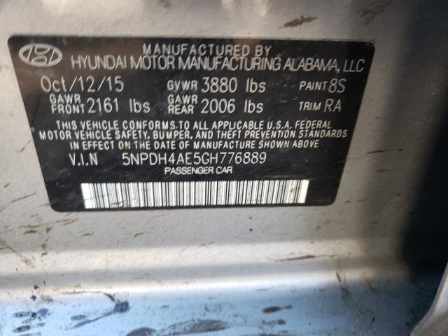 Photo 9 VIN: 5NPDH4AE5GH776889 - HYUNDAI ELANTRA SE 