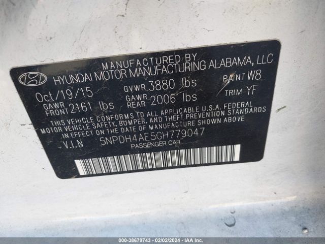 Photo 8 VIN: 5NPDH4AE5GH779047 - HYUNDAI ELANTRA 