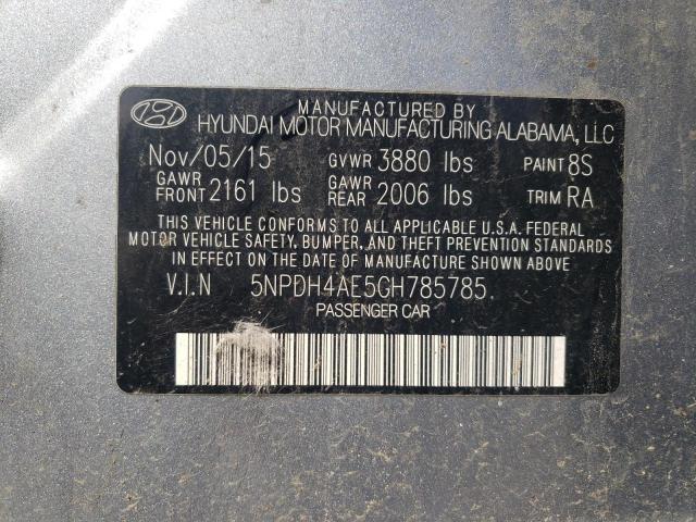 Photo 11 VIN: 5NPDH4AE5GH785785 - HYUNDAI ELANTRA SE 