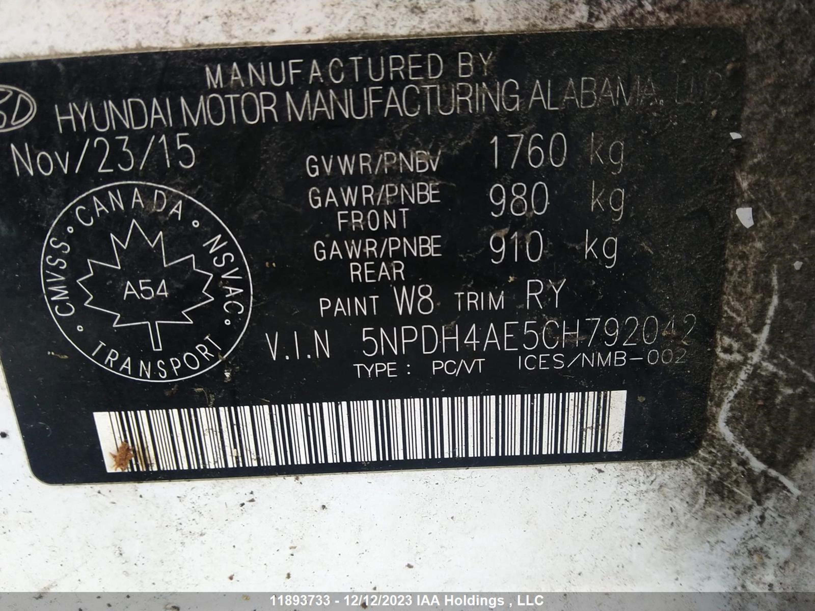 Photo 8 VIN: 5NPDH4AE5GH792042 - HYUNDAI ELANTRA 