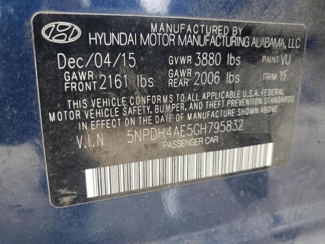 Photo 11 VIN: 5NPDH4AE5GH795832 - HYUNDAI ELANTRA SE 