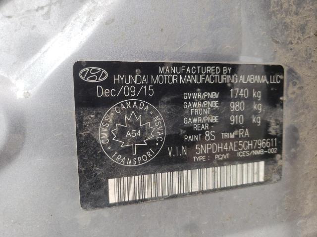 Photo 11 VIN: 5NPDH4AE5GH796611 - HYUNDAI ELANTRA SE 